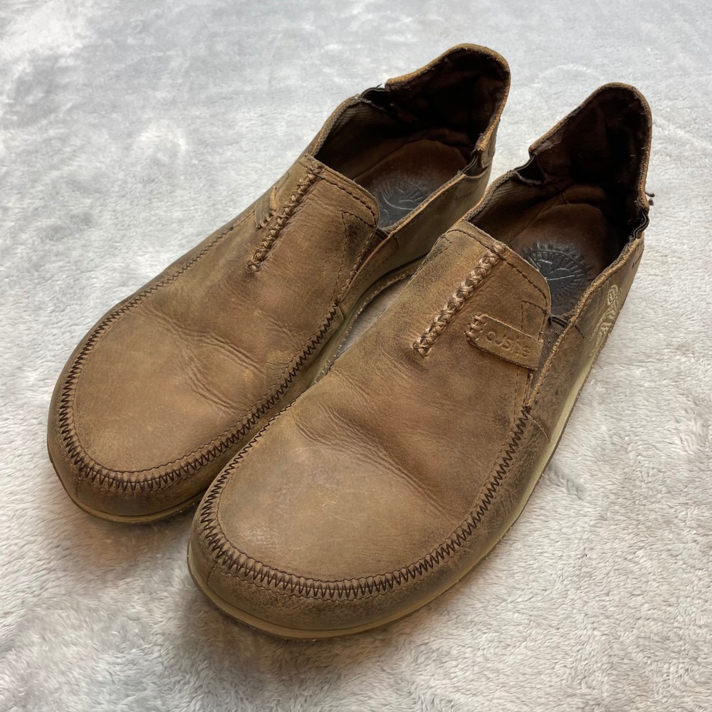 Cushe Mens Surf Slipper Loafer Delux Size 13 Brown Leather UM00777 Slip On